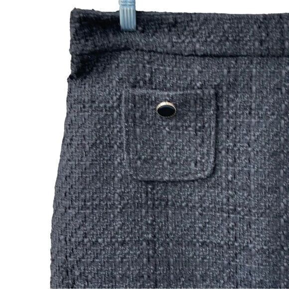 MAISON d’AMÉLIE PARIS black woven tweed skirt with patch Pockets in size 12. - Picture 3 of 7